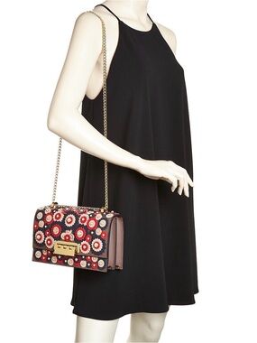 THE ZAC Zac Posen Earthette Floral Appliqué Pearl Crossbody Bag in Multicolor
